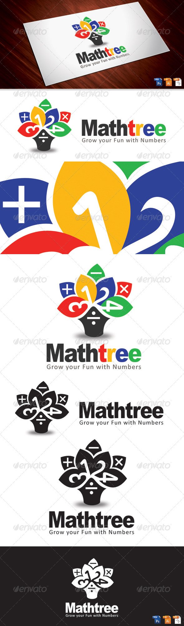 Math Tree Logo - Nature Logo Templates