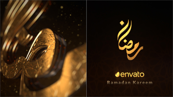 3D Gold Ramadan Kareem Logo Intro