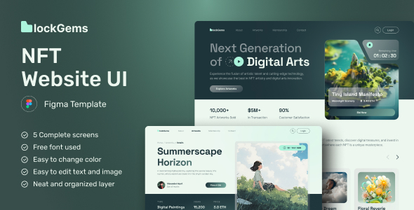 BlockGems - NFT Website Figma Template