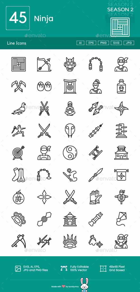 [DOWNLOAD]Ninja Line Icons