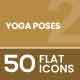Yoga Poses Flat Multicolor Icons