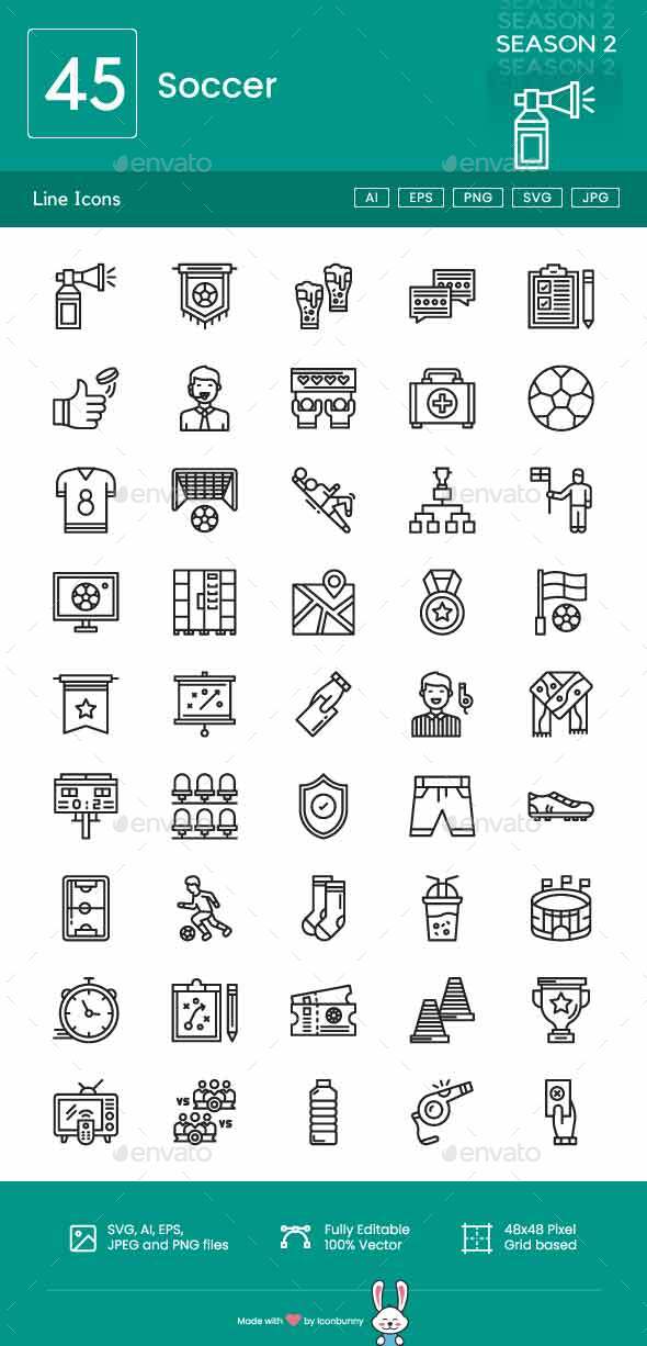 [DOWNLOAD]Soccer Line Icons