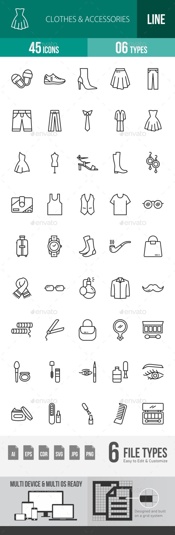 [DOWNLOAD]Clothes & Accessories Line Icons