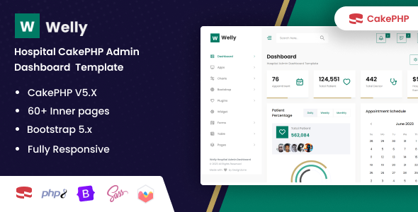 Welly - Hospital CakePHP Admin Dashboard Template