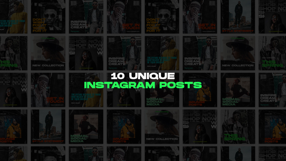 Grunge Instagram Posts Product Promo template preview