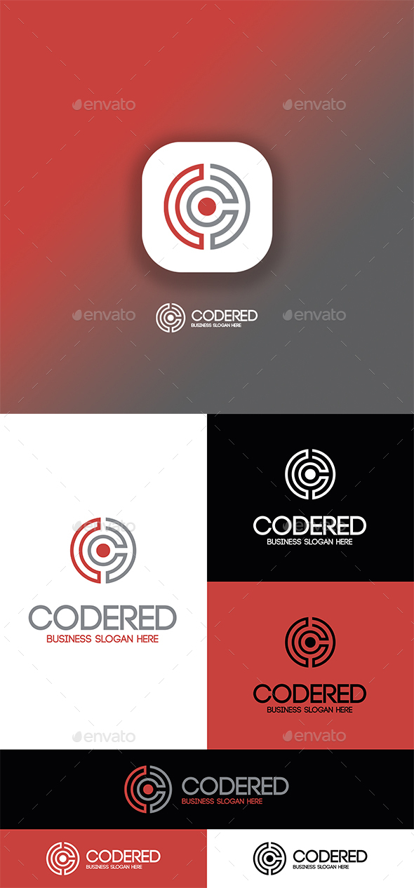 Code Red Logo Circle Abstract C Letter