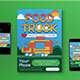 Blue Pixelated Food Truck Flyer Set