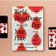 Red Anti Design World Blood Donor Day Flyer Set