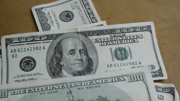Rotating stock footage shot of $100 bills - MONEY 0148 alt
