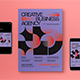 Purple Geominimalism Creative Business Agency Flyer Set
