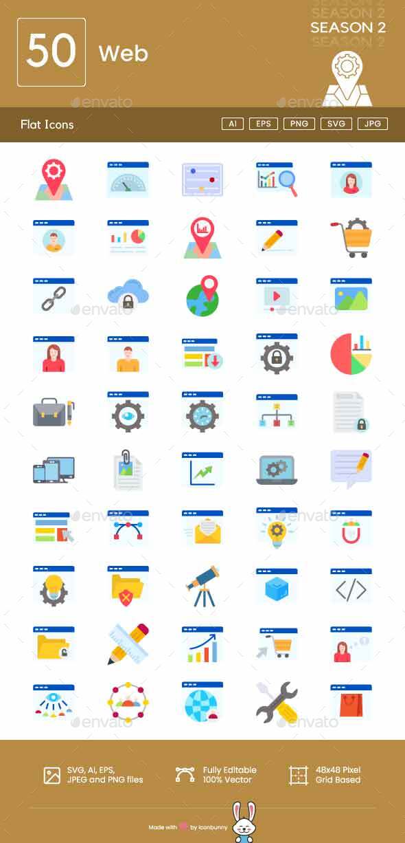 Web Flat Multicolor Icons