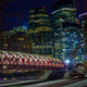Peace Bridge across the Bow River Calgary at night Alberta, Canada. - PhotoDune Item for Sale