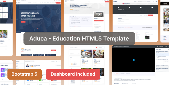 Aduca - Education HTML Template with Dashboard And RTL Ready