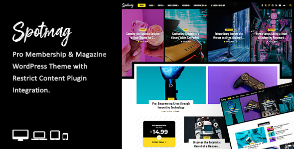 Free download SpotMag - Pro Membership & Magazine WordPress Theme