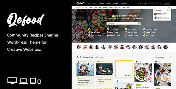Qefood - Community Sharing WordPress Theme