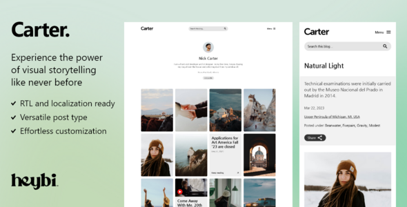 Carter: Stylist and minimal theme for Blogger