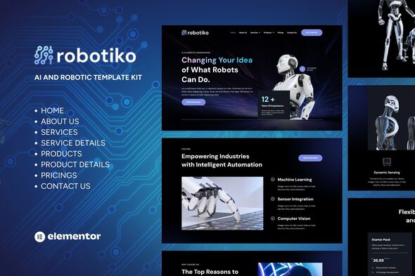 Robotiko - Robotic & AI Elementor Template Kit