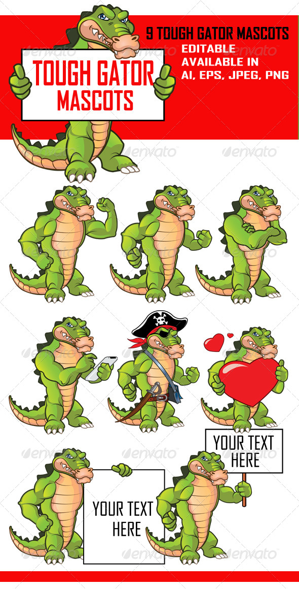Tough Gator Mascot - Animals Characters