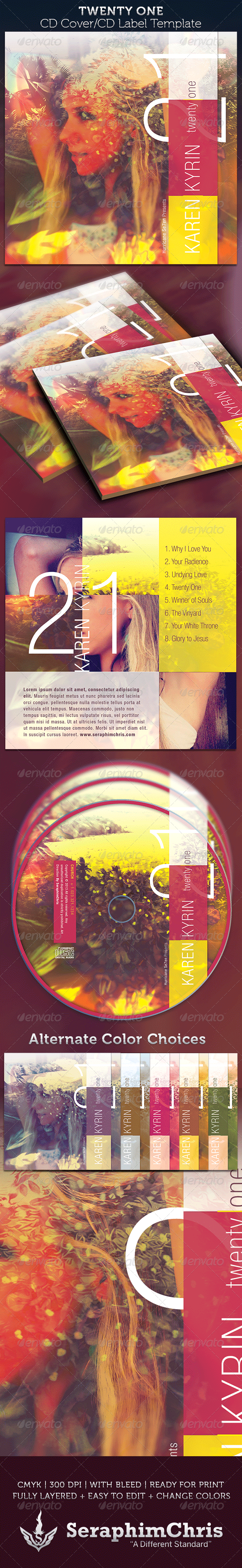 Twenty One: CD Cover Artwork Template - CD & DVD Artwork Print Templates