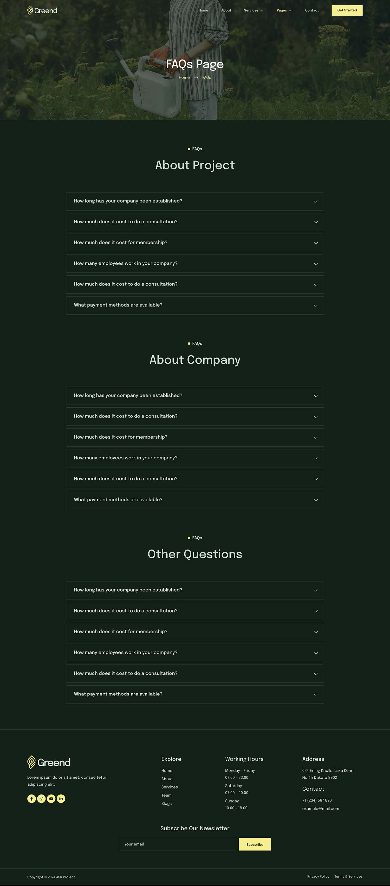 Greend - Gardening & Landscape Service Elementor Template Kit by askproject