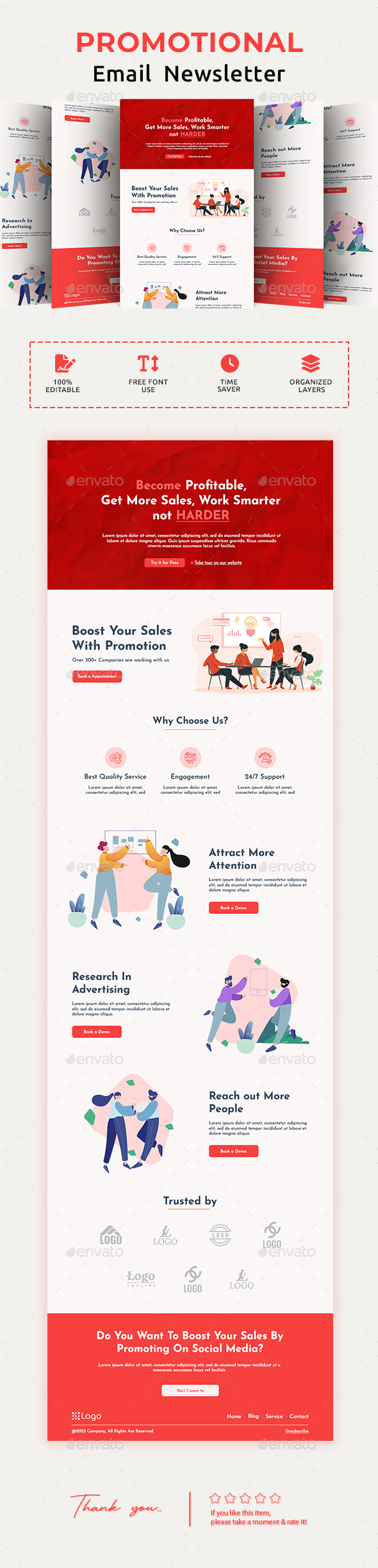 Marketing Agencies Email Newsletter PSD Template