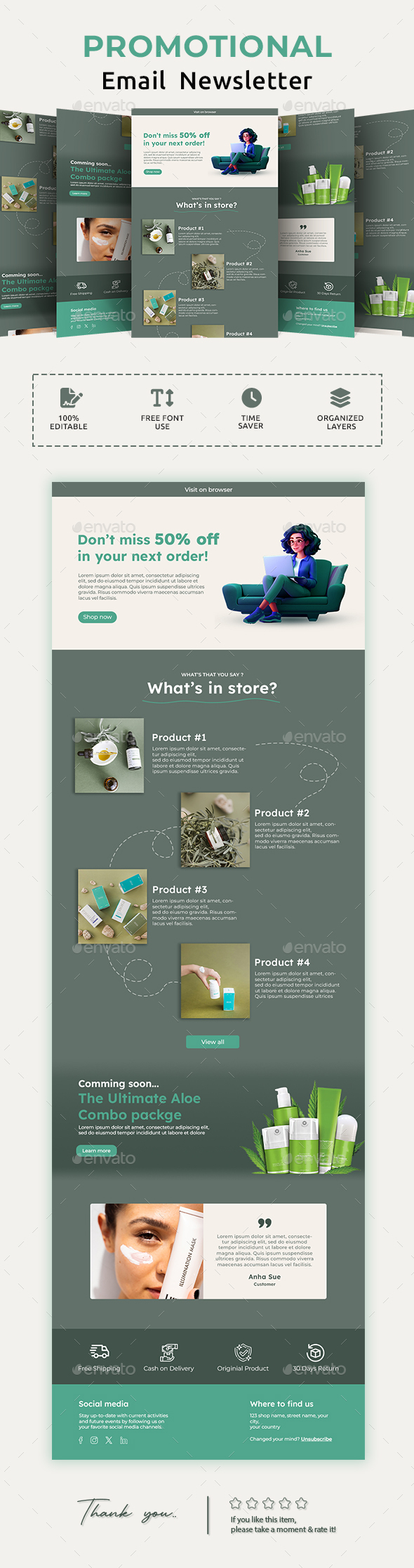 [DOWNLOAD]Beauty Products Email Newsletter PSD Template