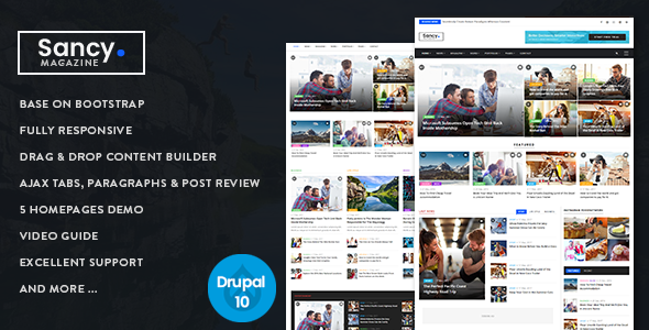 Sancy - Responsive Magazine News Drupal 10 Theme