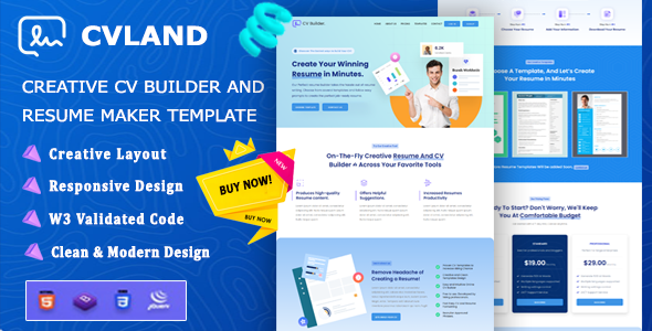 [DOWNLOAD]CVLand - CV Builder & Resume Maker Bootstrap Template