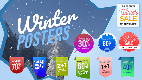 Winter Sale Posters & Labels Titles template preview