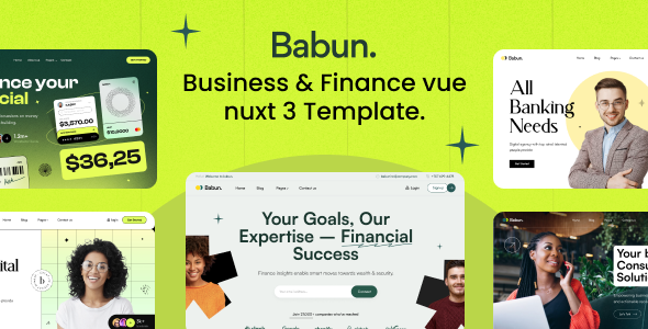 Babun - Business & Finance Vue nuxt 3 Template