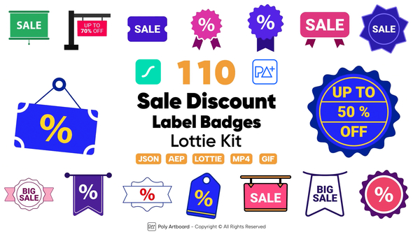 Sale Discount Label Lottie Badges