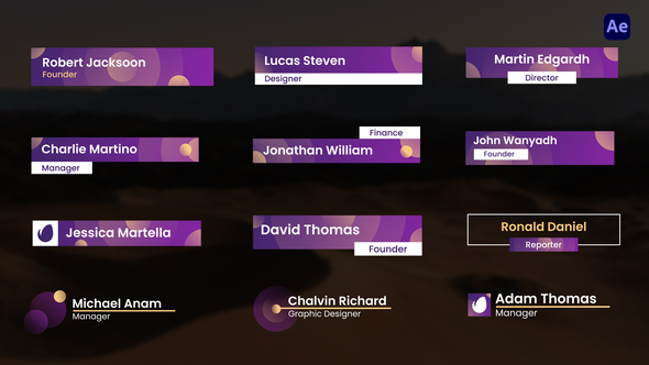 Lower Thirds Elements template preview