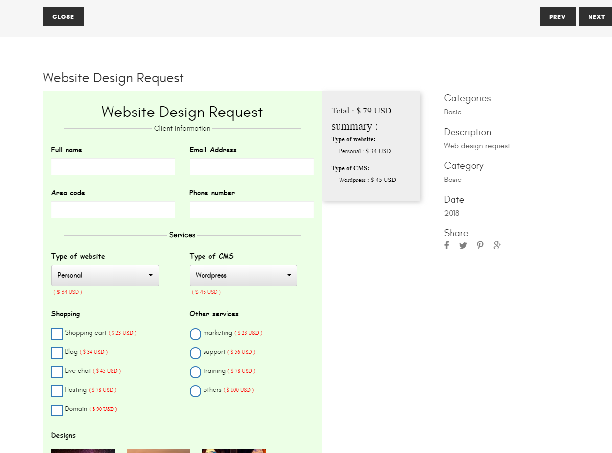 Zigaform - PHP Calculator & Cost Estimation Form Builder by SoftDiscover