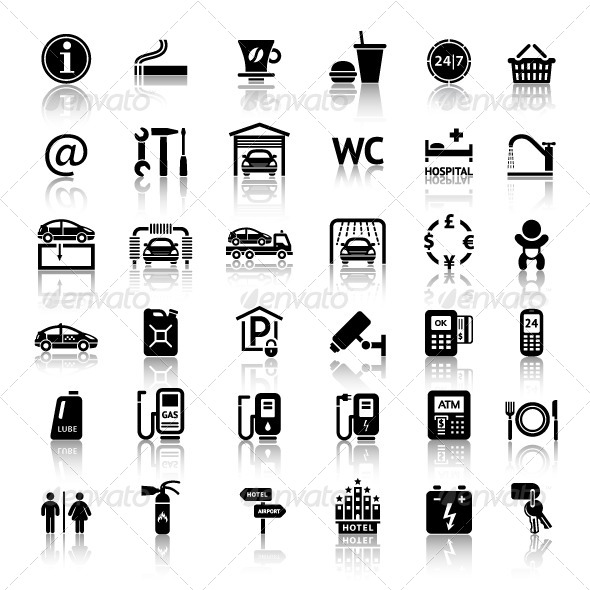 Car Services 36 Icons - Travel Conceptual