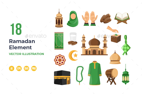 Set of Ramadan Illustrations