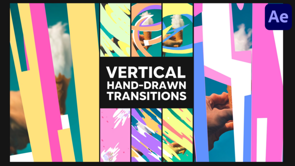 Vertical Hand Drawn Transitions | After Effects