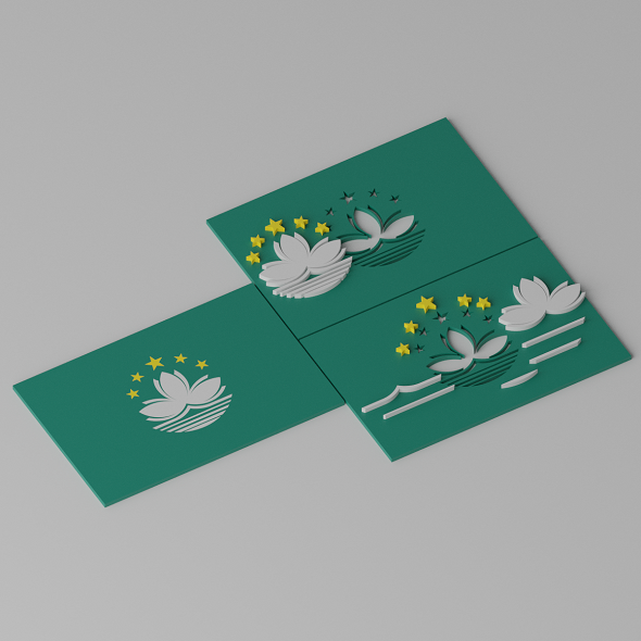 [DOWNLOAD]Cartoon Flag of Macau 3D model