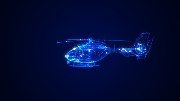 Helicopter 3D Hologram alt
