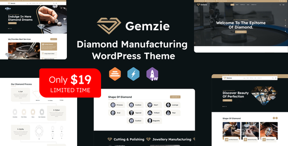 Gemzie – Diamond Manufacturing WordPress Theme