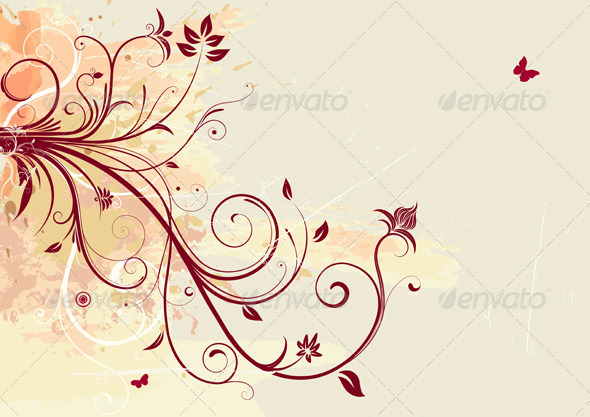 Floral Background - Flourishes / Swirls Decorative