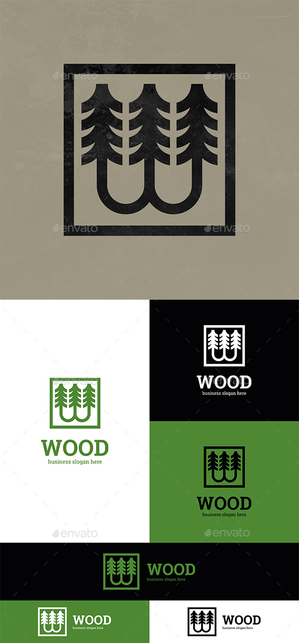 Wood Trees W Letter Logo
