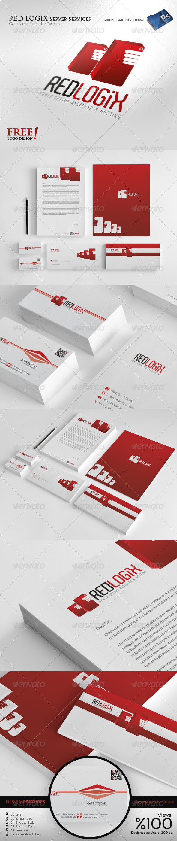 RedLogix Hosting - Corporate identity - Stationery Print Templates
