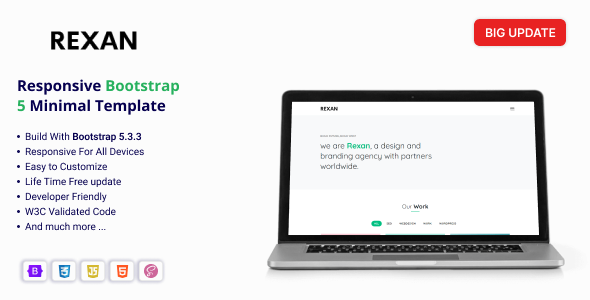 Rexan - Responsive Bootstrap 5 Minimal Template