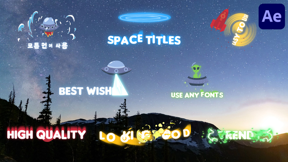 Ufo And Aliens Space Titles for After Effects