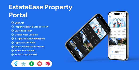 EstateEase: Real Estate Property Portal Mobile App with Enhanced Admin and Broker Dashboards