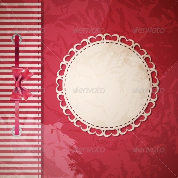 Vector Greeting Card or Cover with Bow - Miscellaneous Vectors