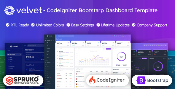 Velvet - Codeigniter Bootstrap Admin Dashboard Template