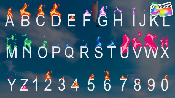 Fire Alphabet Font | FCPX