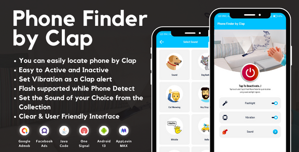 Phone Finder by Clap with AdMob Ads Android