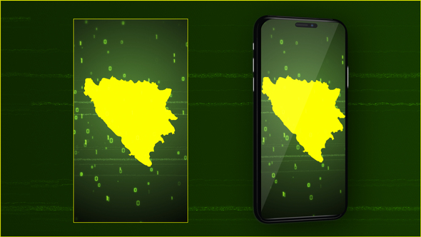 Bosnia And Herzegovina Digital Map Intro - Vertical Video